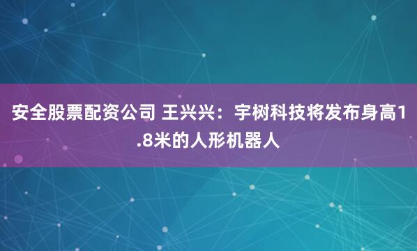 安全股票配资公司 王兴兴：宇树科技将发布身高1.8米的人形机器人